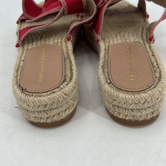 Loeffler Randall Daisy Two Bow Espadrille Sandal in Bright Red - Size 39 - Picture 4 of 9